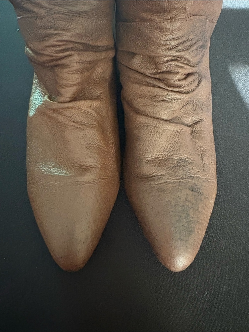 ellemenno Brown Pointed-Toe Heeled Boots